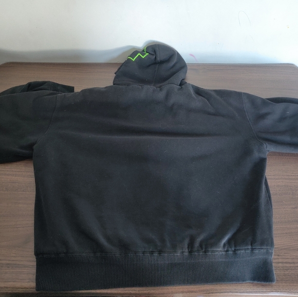 Y2K FOX ZIP UP SWEATER SIZE L STRIPED VINTAGE STYLE - Picture 3 of 5